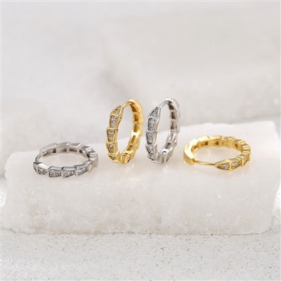 Ormformade mässingsörhängen Hoops